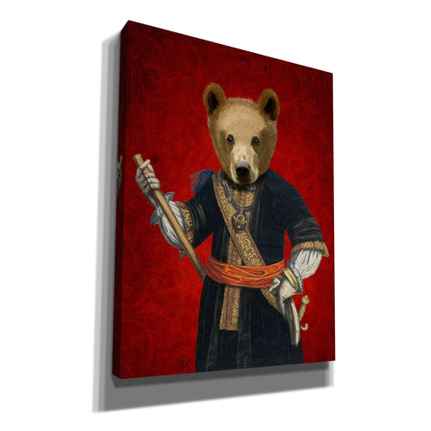 Image of 'Bear in Blue Robes' by Fab Funky, Giclee Canvas Wall Art