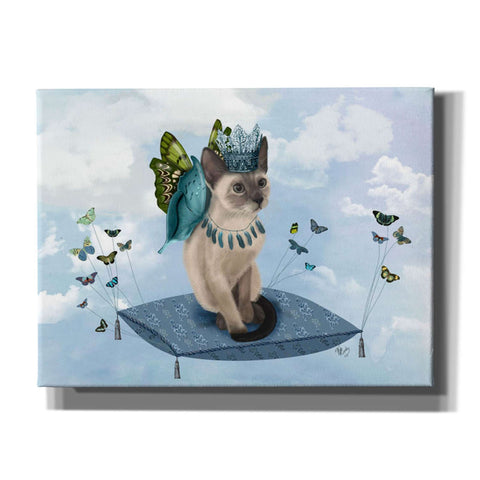 Image of 'Cat on Pillow with Butterflies' by Fab Funky, Giclee Canvas Wall Art