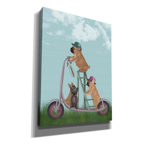 Image of 'French Bulldog Scooter' by Fab Funky Giclee Canvas Wall Art