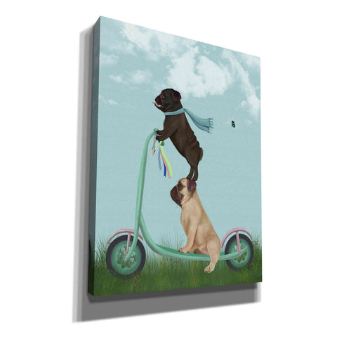 Image of 'Pug Scooter' by Fab Funky Giclee Canvas Wall Art