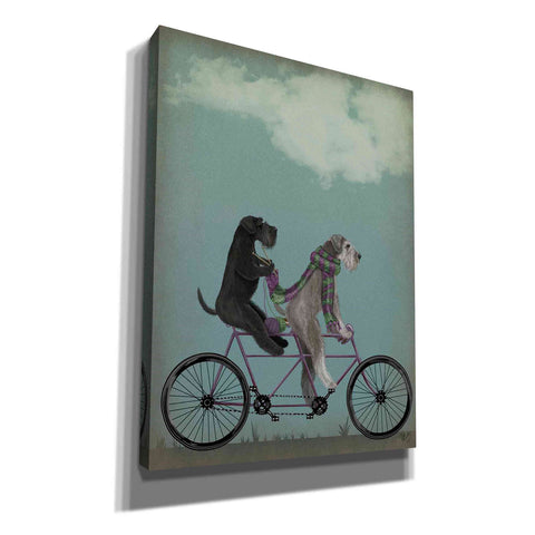Image of 'Schnauzer Tandem' by Fab Funky Giclee Canvas Wall Art