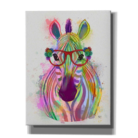 Image of 'Zebra Rainbow Splash 1' by Fab Funky Giclee Canvas Wall Art