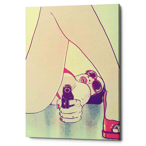Image of 'Girl with Gun' by Giuseppe Cristiano, Canvas Wall Art