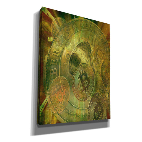 Image of 'Grunge Bitcoin' by Steve Hunziker, Canvas Wall Art
