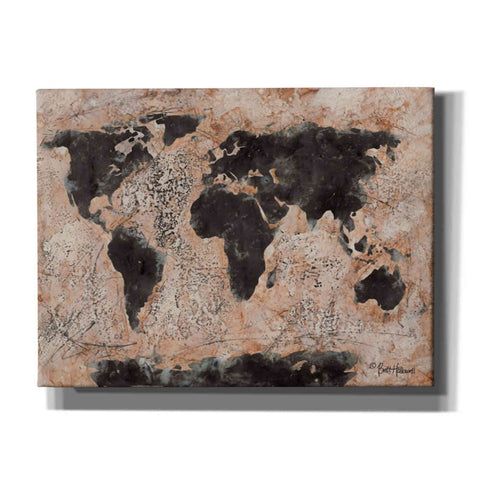 Image of 'Old World Map' by Britt Hallowell, Canvas Wall Art,Size B Landscape