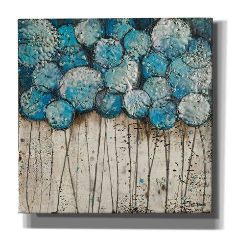 Image of 'Bubble Trees in Blue' by Britt Hallowell, Canvas Wall Art,Size 1 Square