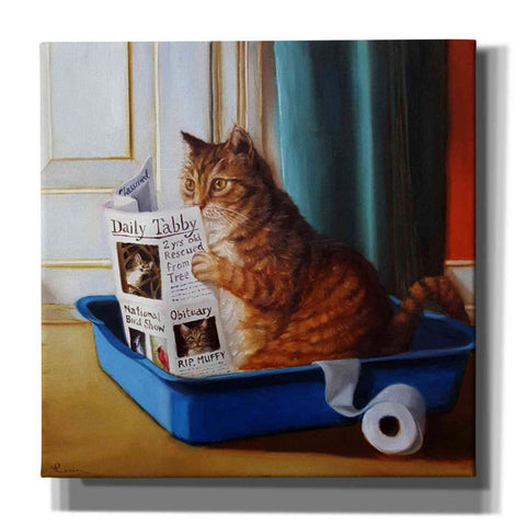Image of 'Kitty Throne' by Lucia Heffernan, Canvas Wall Art,Size 1 Square