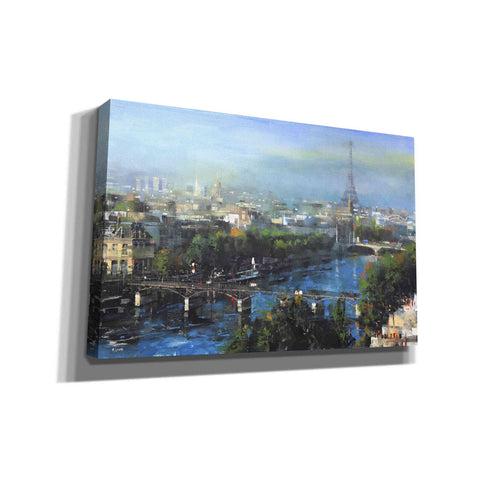 Image of 'Paris Pedestrian Bridge' by Mark Lague, Canvas Wall Art,Size A Landscape