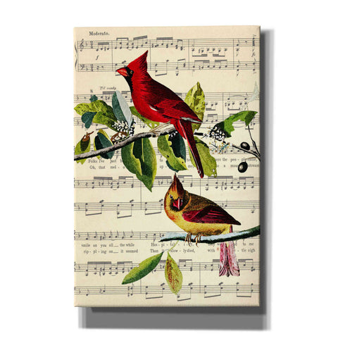 Image of 'The Cardinal Sings' by John James Audubon, Canvas Wall Art,12 x 18