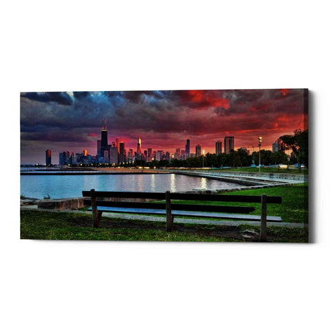 Image of 'North Avenue Beach at Sunset,' Canvas Wall Art