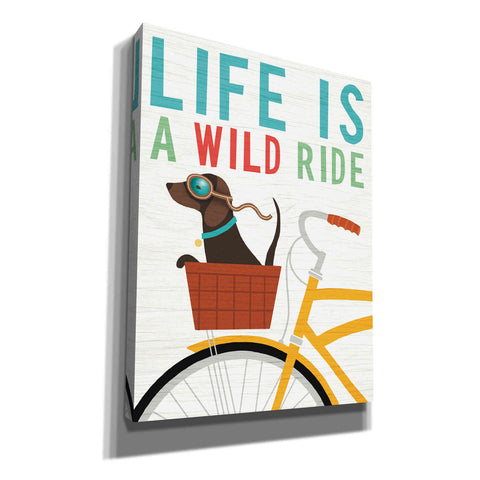Image of 'Beach Bums Dachshund Bicycle I Life' by Michael Mullan, Canvas Wall Art