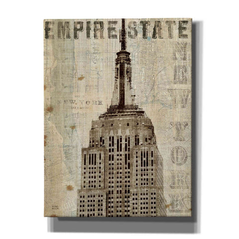Image of 'Vintage NY Empire State Building' by Michael Mullan, Canvas Wall Art