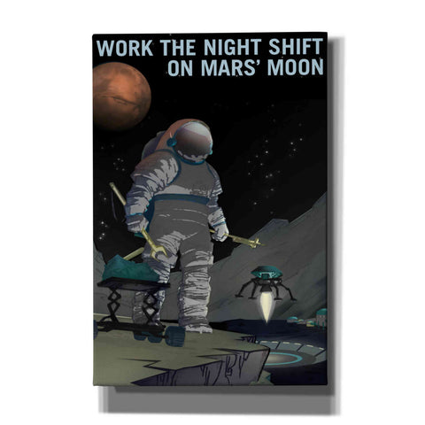 Image of 'Mars Explorer Series: Work The Night Shift" Space Canvas Wall Art,18 x 26