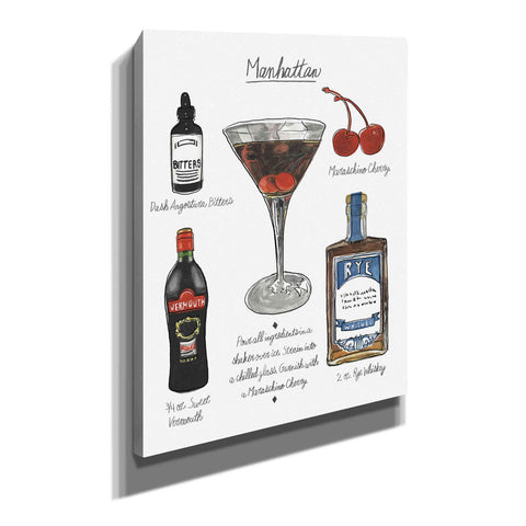 Image of 'Classic Cocktail - Manhattan" by Naomi McCavitt. McCavitt Giclee Canvas Wall Art