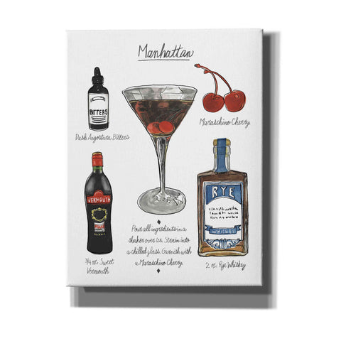 Image of 'Classic Cocktail - Manhattan" by Naomi McCavitt. McCavitt Giclee Canvas Wall Art