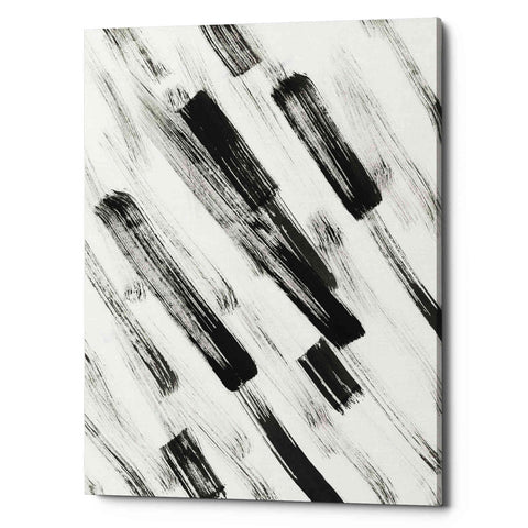 Image of 'Black and White Strokes North East' Canvas Wall Art