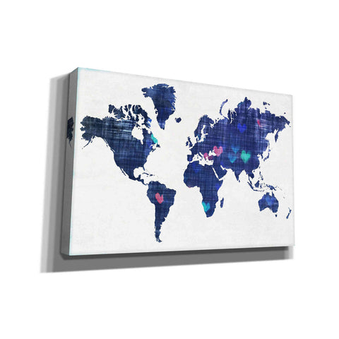 Image of 'Hearts World Map 3' by Irena Orlov, Canvas Wall Art