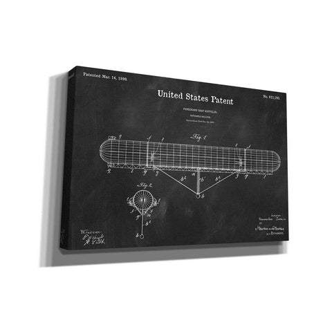 Image of 'Navigable Balloon Blueprint Patent Chalkboard' Canvas Wall Art,Size A Landscape