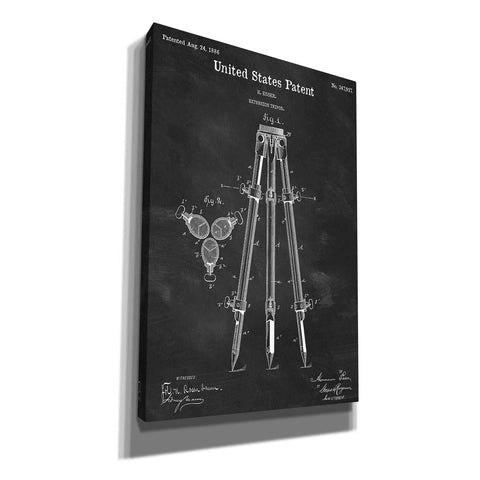 Image of 'Camera Tripod Blueprint Patent Chalkboard' Canvas Wall Art,Size A Portrait