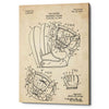 'Baseball Glove Blueprint Patent Parchment' Canvas Wall Art