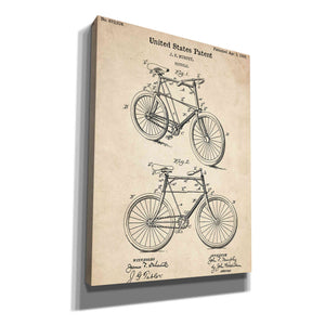 'Bicycle Vintage Patent Blueprint' Canvas Wall Art