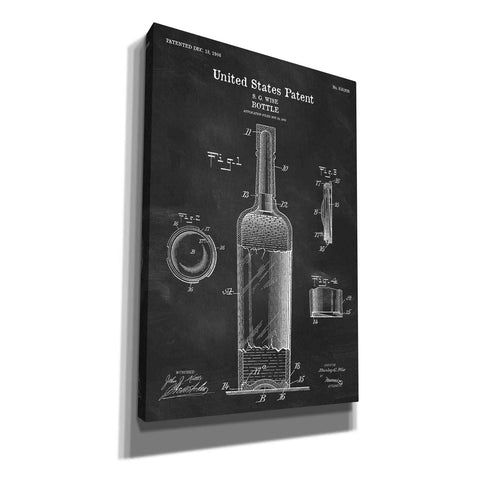 Image of 'Bottle Blueprint Patent Chalkboard' Canvas Wall Art