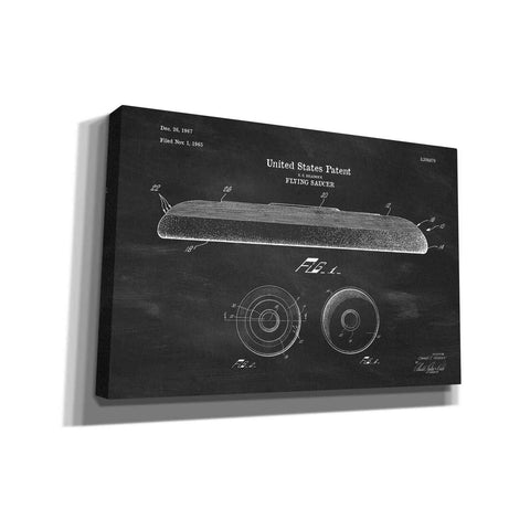 Image of 'Flying Disc Blueprint Patent Chalkboard' Canvas Wall Art