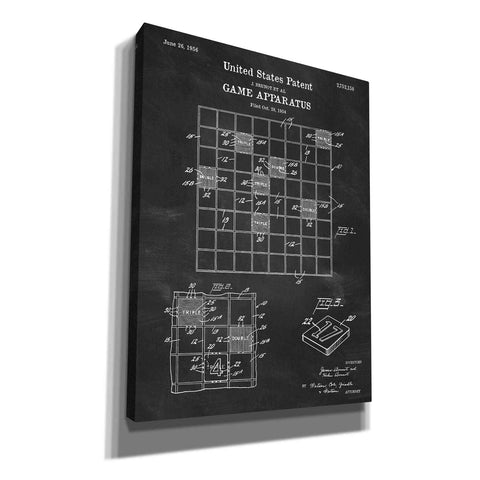 Image of 'Game Apparatus Blueprint Patent Chalkboard' Canvas Wall Art