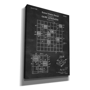 'Game Apparatus Blueprint Patent Chalkboard' Canvas Wall Art