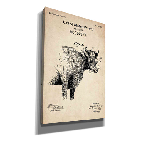 Image of 'Hoodwink Blueprint Patent Parchment' Canvas Wall Art