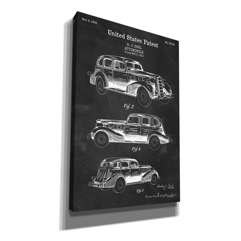 Image of 'Luxury Automobile Blueprint Patent Chalkboard' Canvas Wall Art