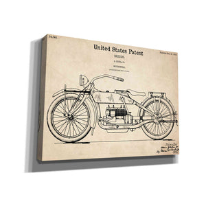 'Vintage Motorcycle Patent Blueprint' Canvas Wall Art