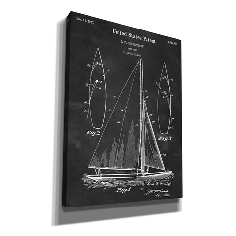 Image of 'Sailboat Blueprint Patent Chalkboard' Canvas Wall Art