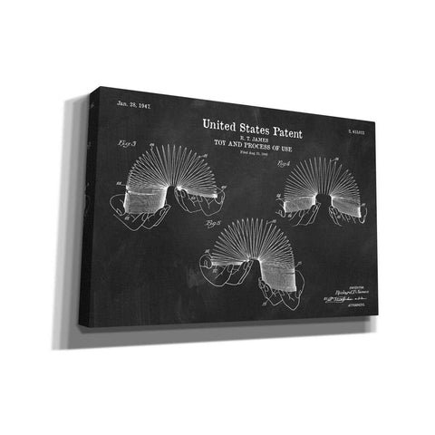 Image of 'Toy and Process of Use Blueprint Patent Chalkboard' Canvas Wall Art