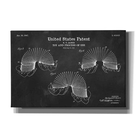 Image of 'Toy and Process of Use Blueprint Patent Chalkboard' Canvas Wall Art