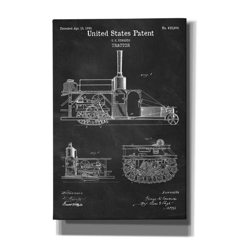 Image of 'Tractor Blueprint Patent Chalkboard' Canvas Wall Art