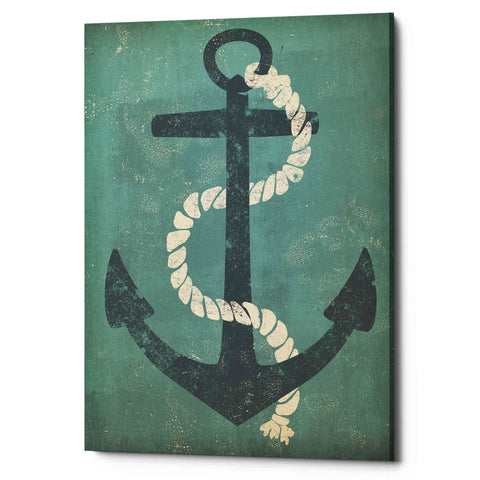 Image of 'Nautical Anchor Vertical Blue' by Ryan Fowler, Canvas Wall Art