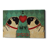 'Pug and Pug - I Love My Pug' by Ryan Fowler, Canvas Wall Art