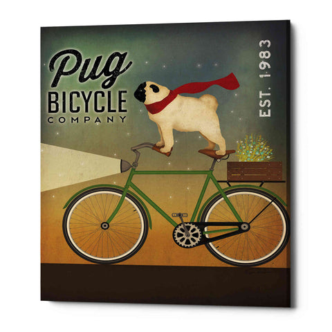 Image of 'Pug on a Bike' by Ryan Fowler, Canvas Wall Art