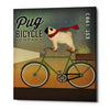 'Pug on a Bike' by Ryan Fowler, Canvas Wall Art