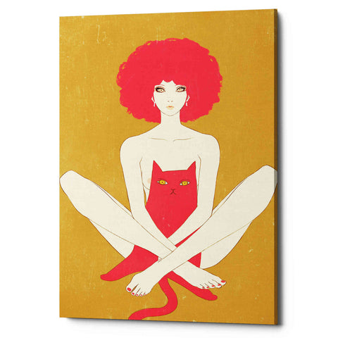 Image of 'Pinkcat' by Sai Tamiya, Canvas Wall Art