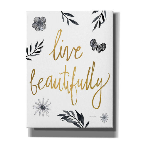 Image of 'Live Beautifully BW' by Sara Zieve Miller, Canvas Wall Art