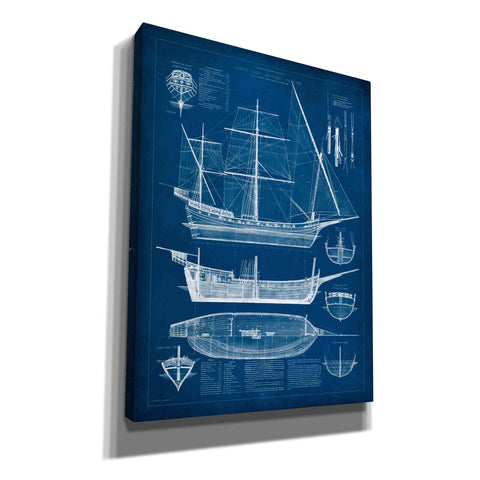 Image of 'Antique Ship Blueprint I' by Vision Studio Giclee Canvas Wall Art
