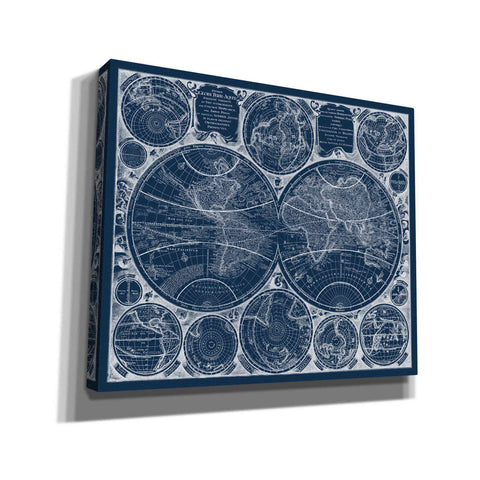 Image of 'World Globes Blueprint' by Vision Studio Giclee Canvas Wall Art