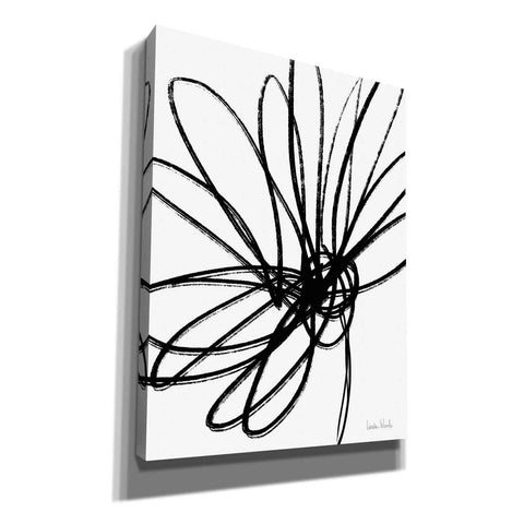 Image of 'Black Ink Flower Ii' by Linda Woods, Canvas Wall Art