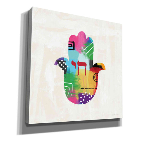Image of 'Chai Hamsa' by Linda Woods, Canvas Wall Art