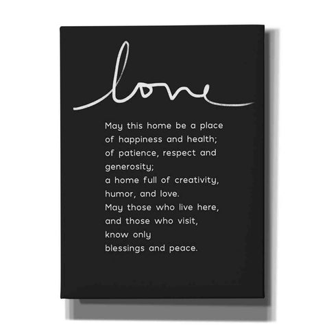 Image of 'Home Blessing BW' by Linda Woods, Canvas Wall Art