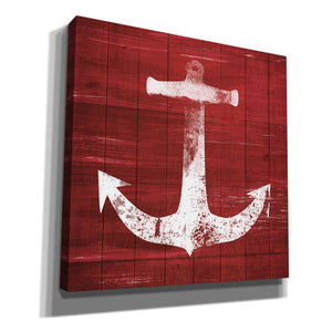 'Red and White Anchor' by Linda Woods, Canvas Wall Art