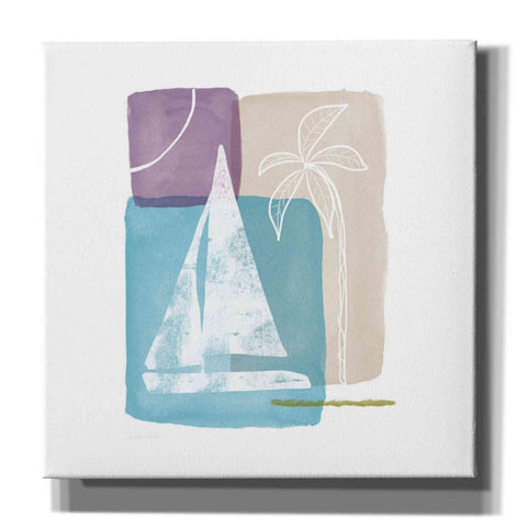 Image of 'Sailboat and Palm' by Linda Woods, Canvas Wall Art