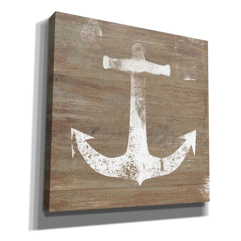 Image of 'White Anchor on Natural' by Linda Woods, Canvas Wall Art